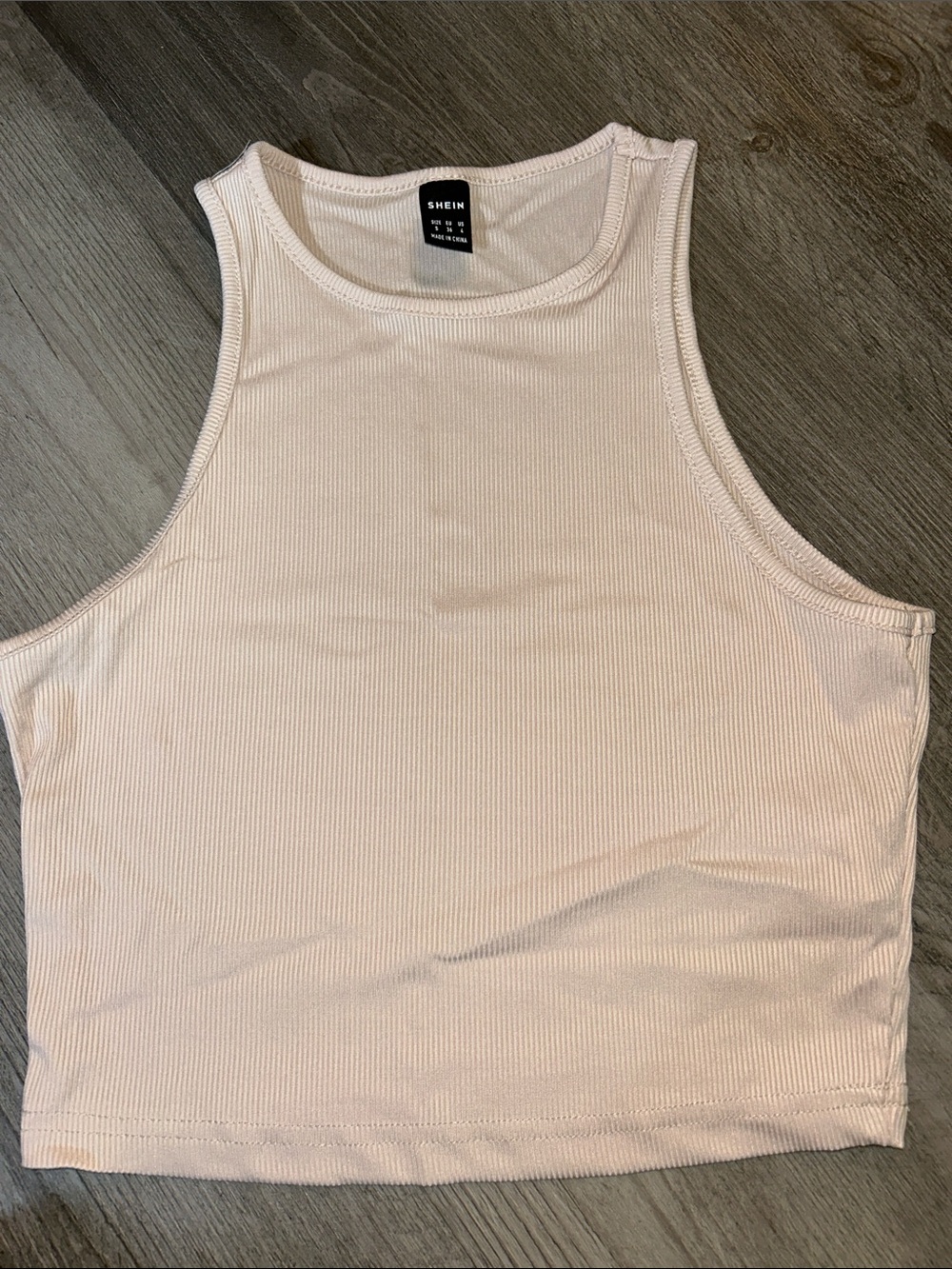 SHEIN Ribbed High Neck Crop Tank Top